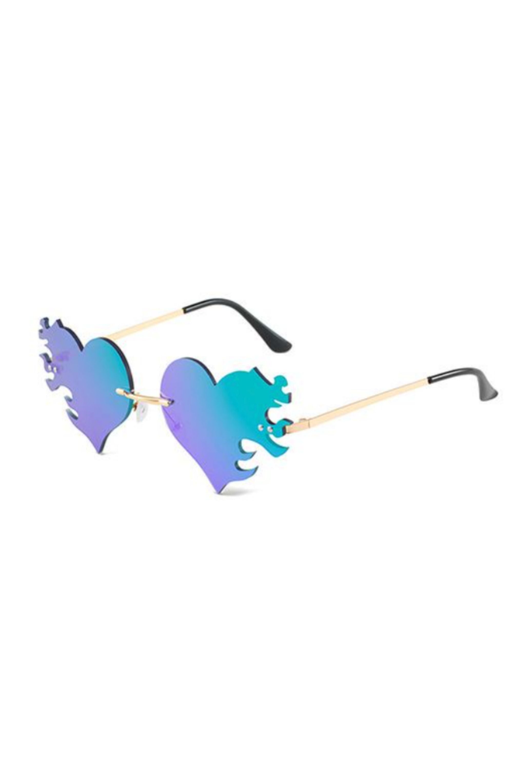 Burning Love Rimless Heart Sunglasses Eyewear SEA DRAGON STUDIO