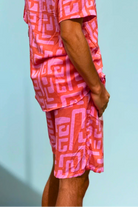 Sea Dragon Studio Hazy Maze Summer Punch Shorts gender-neutral festival wear — festival and rave wear, worn at festival.