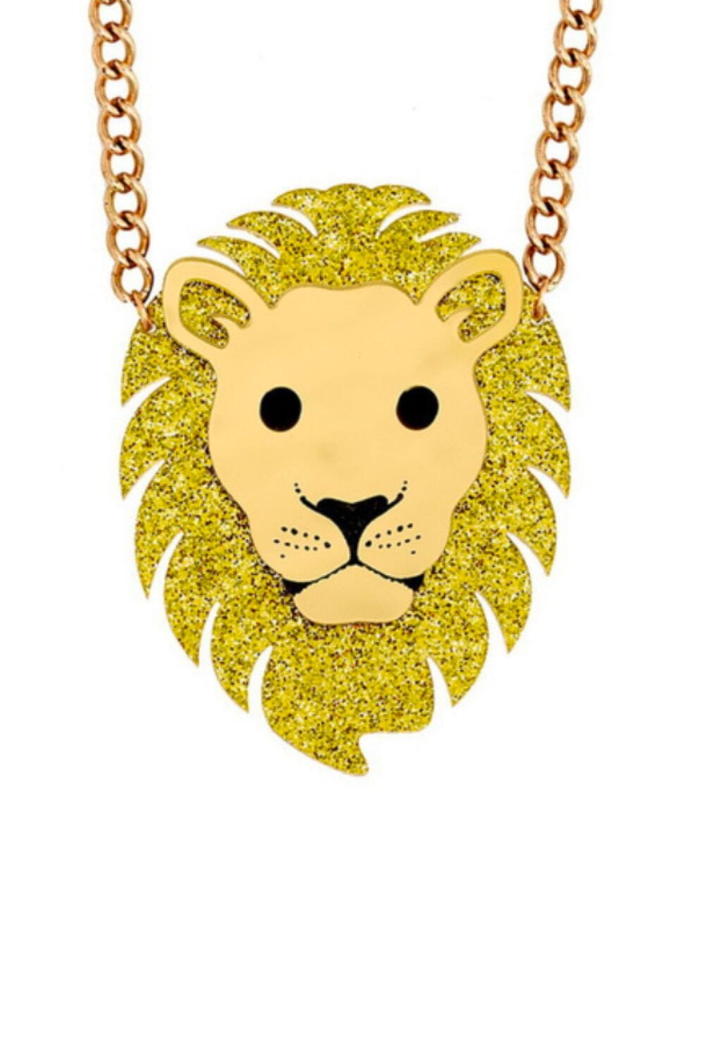 Sea Dragon Studio Mighty Jungle Lion Pendant gender-neutral festival jewelry — festival and rave wear, worn at festival.