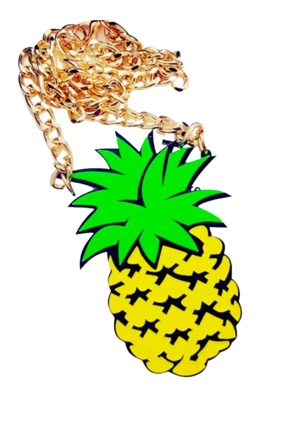 Sea Dragon Studio Pineapple Delight Necklace gender-neutral festival jewelry — festival and rave wear, worn at festival.