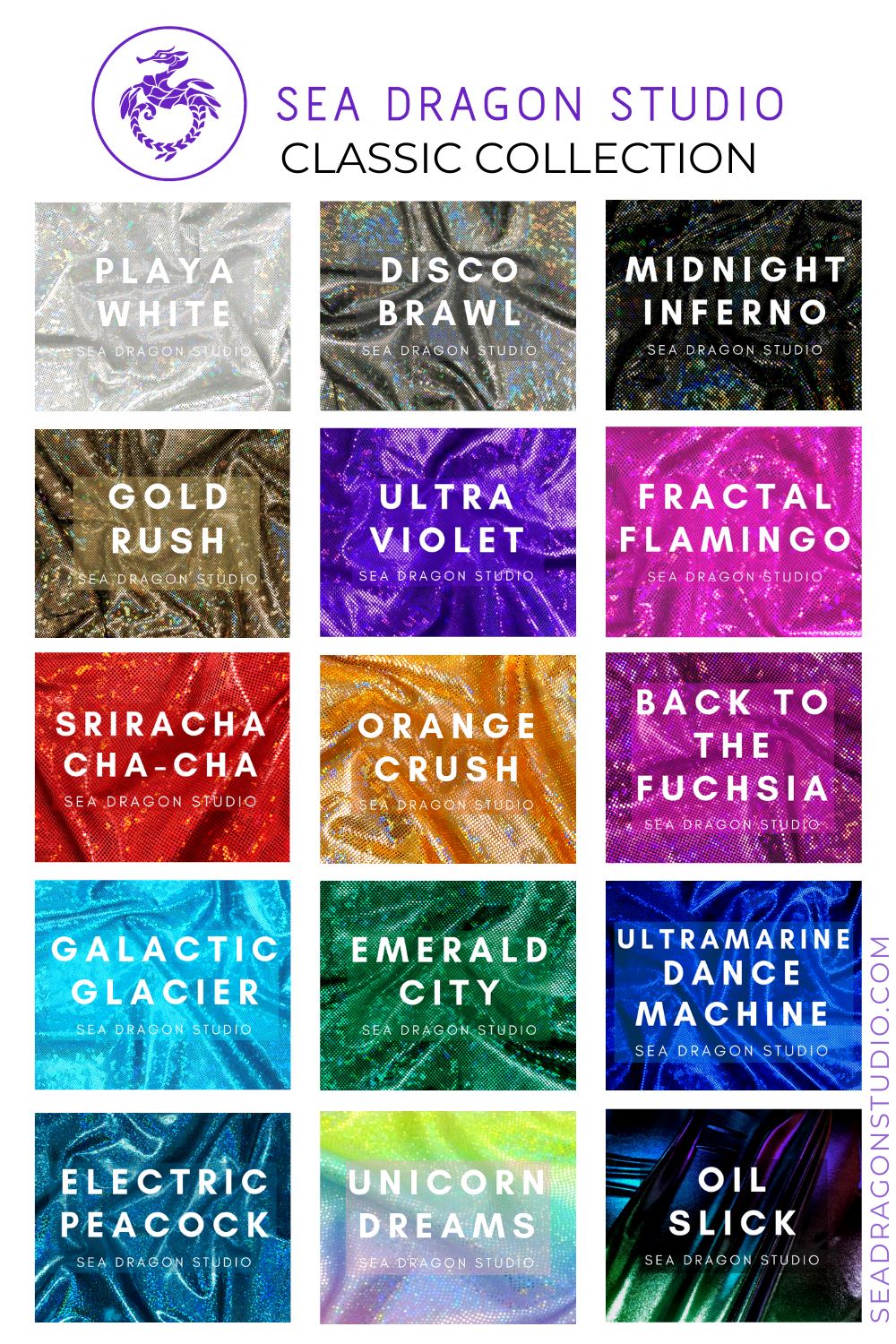 Sea Dragon Studio Cosmic Drifter Mesh Kimono – color options, full holographic trim range