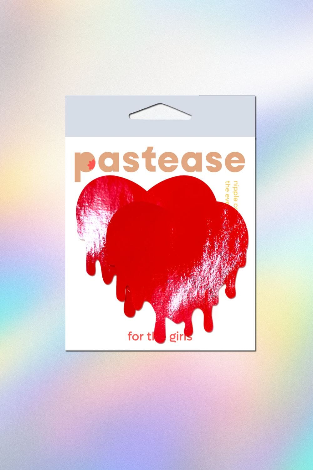Red Patent Leather Vinyl Melty Heart Nipple Pasties by PASTEASE® Pasties PASTEASE 