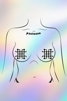 Wonderland Black & White Checker Cross Nipple Pasties by Pastease® Pasties PASTEASE 