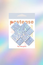 Luxury Jeweled Crystal Silver Cross Nipple Pasties by Pastease Pasties PASTEASE 