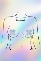 Luxury Jeweled Crystal Silver Cross Nipple Pasties by Pastease Pasties PASTEASE 