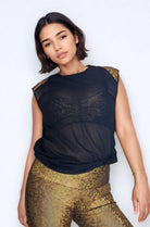 Sea Dragon Studio mesh gender-neutral festival tee — rave wear, worn at festival.