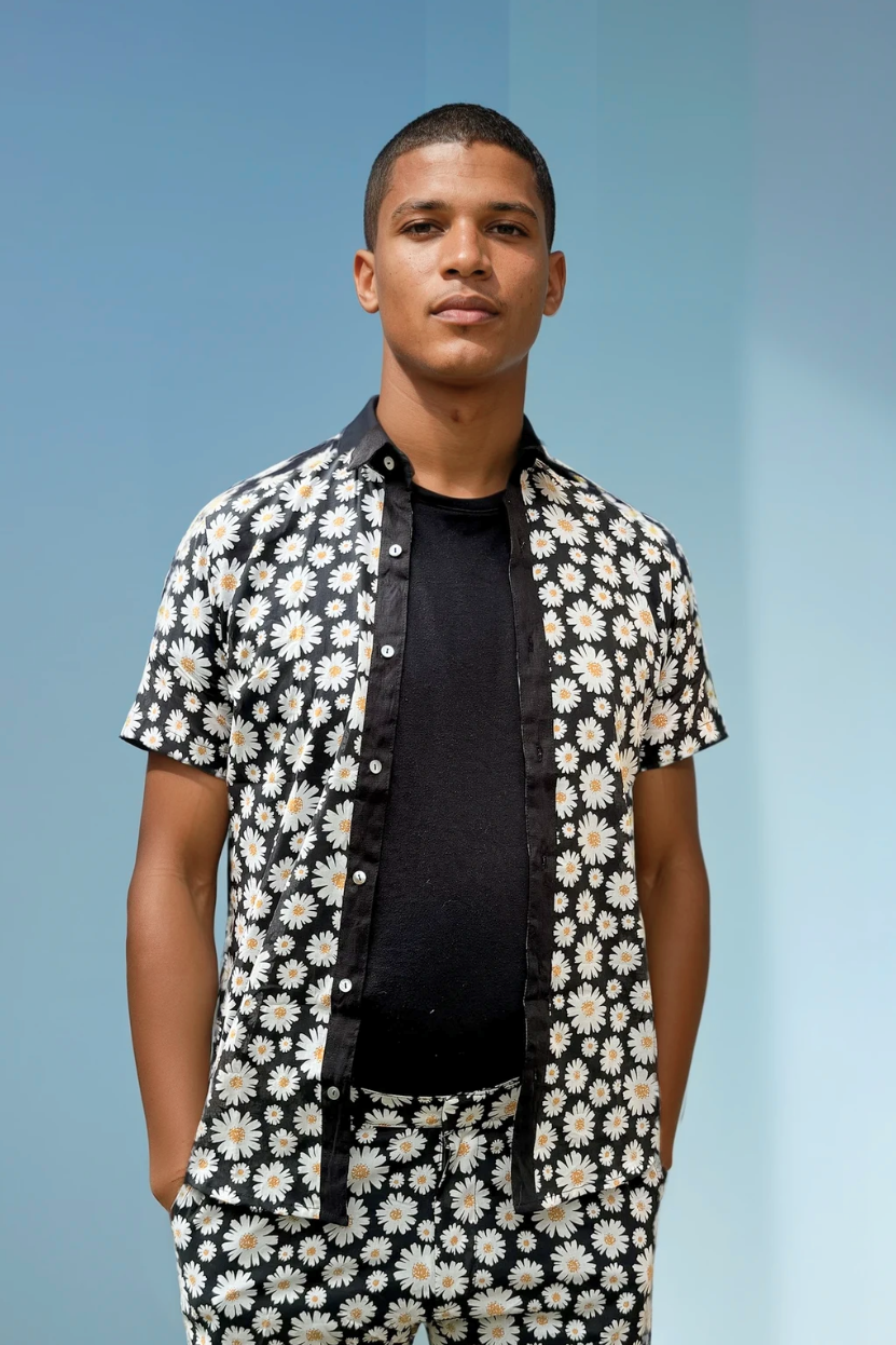 Sea Dragon Studio Daisy Cutter Shirt gender-neutral festival wear — festival and rave wear, worn at festival.