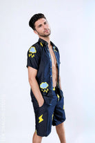 Sea Dragon Studio Storm Chaser Short Sleeve Shirt mens festival shirt — Burning Man and rave wear, worn at festival.