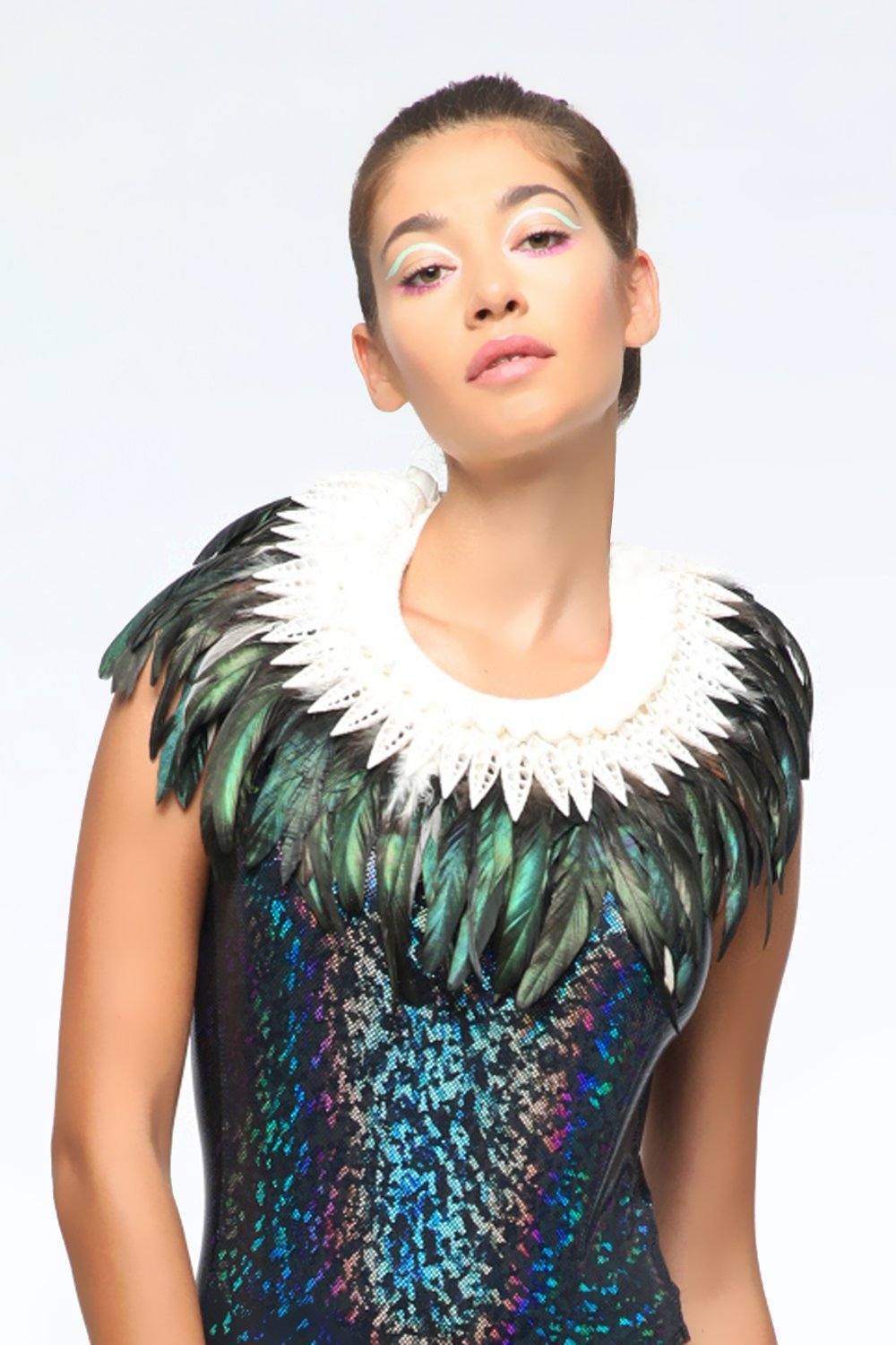 Sea Dragon Studio iridescent gender-neutral festival accessory — festival and rave wear, worn at festival.