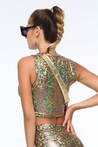 Holographic Roller Girl Crop Top | 13 Colors - Womens Tops
