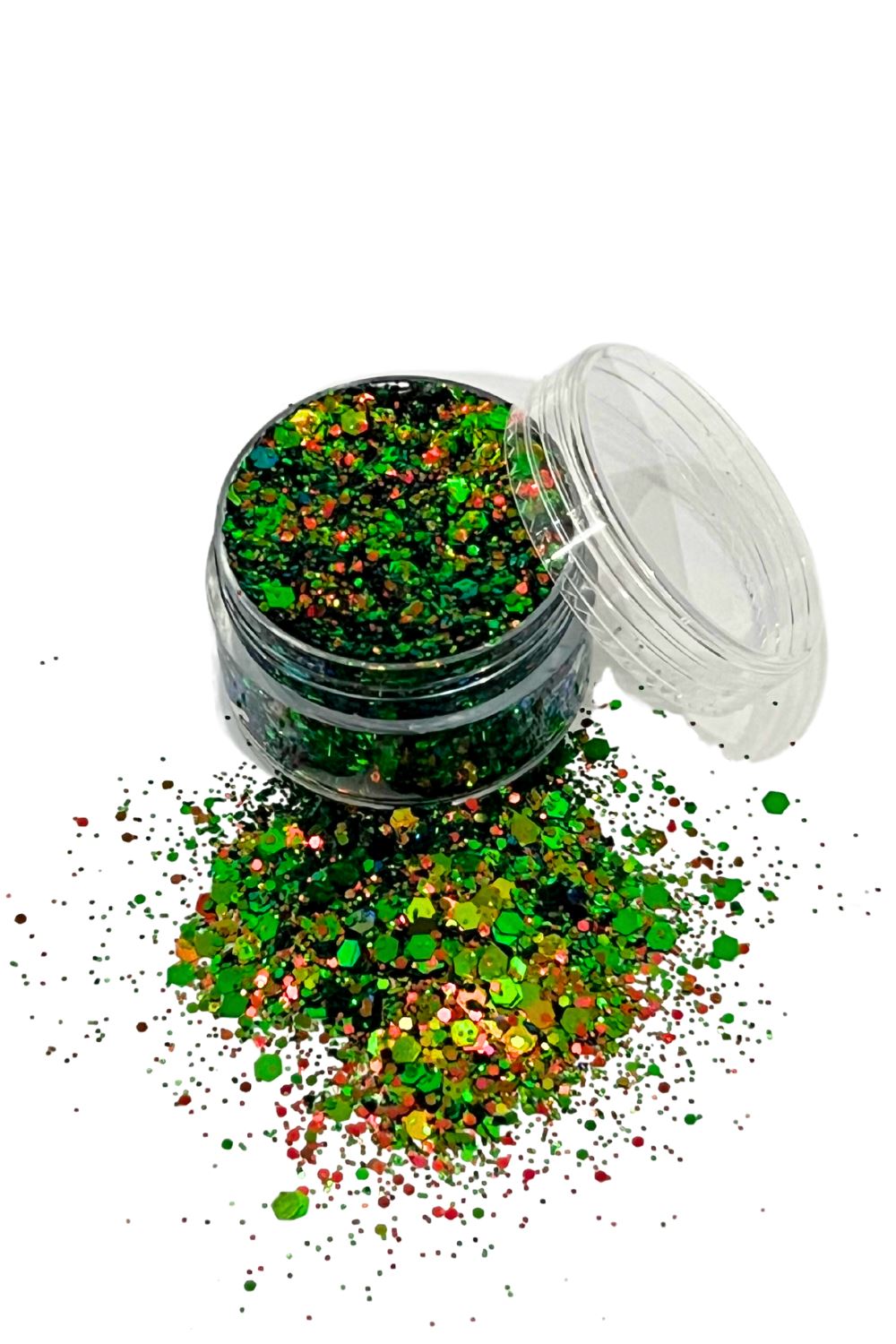 Sea Dragon Studio holographic gender-neutral body glitter gel — festival and rave and pride wear, worn at festival.