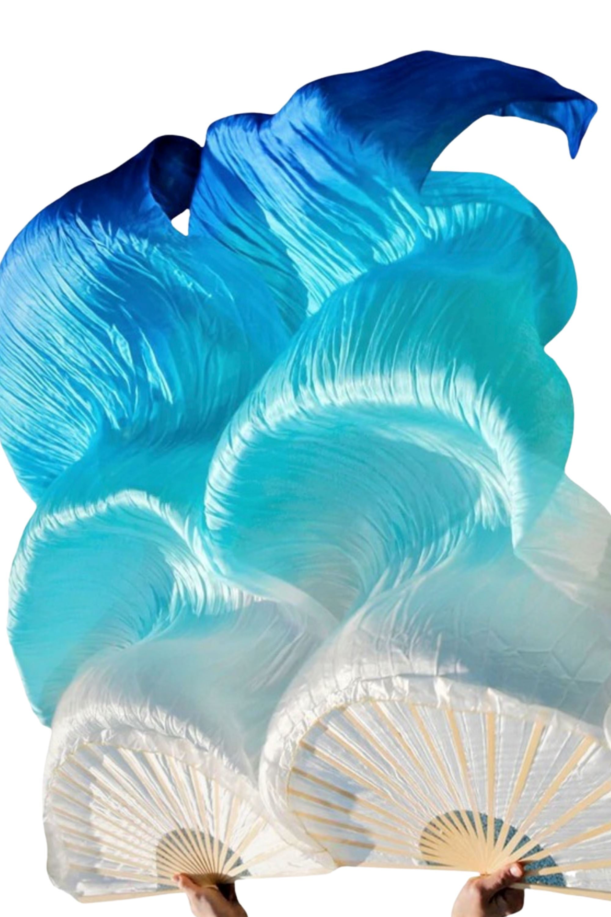Sea Dragon Studio Float Like a Butterfly Silk Dancing Fan gender-neutral festival accessory — festival and rave and pride wear, worn at festival.
