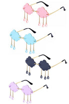 Sea Dragon Studio Cloudy Judgement Dangling Raincloud Sunglasses gender-neutral festival sunglasses — festival and rave wear, worn at festival.