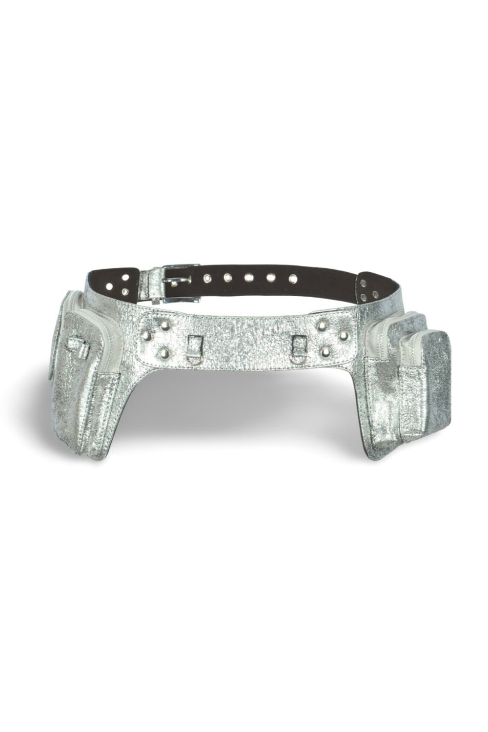 Sea Dragon Studio leather gender-neutral festival belt — festival and rave wear, worn at festival.