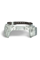 Sea Dragon Studio leather gender-neutral festival belt — festival and rave wear, worn at festival.