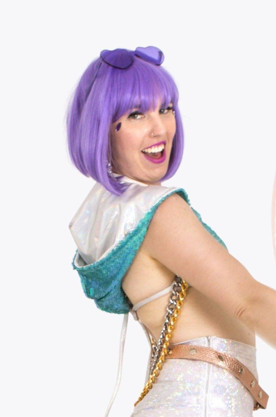 Sea Dragon Studio sequin gender-neutral festival accessory — Burning Man and festival and rave wear, worn at festival.