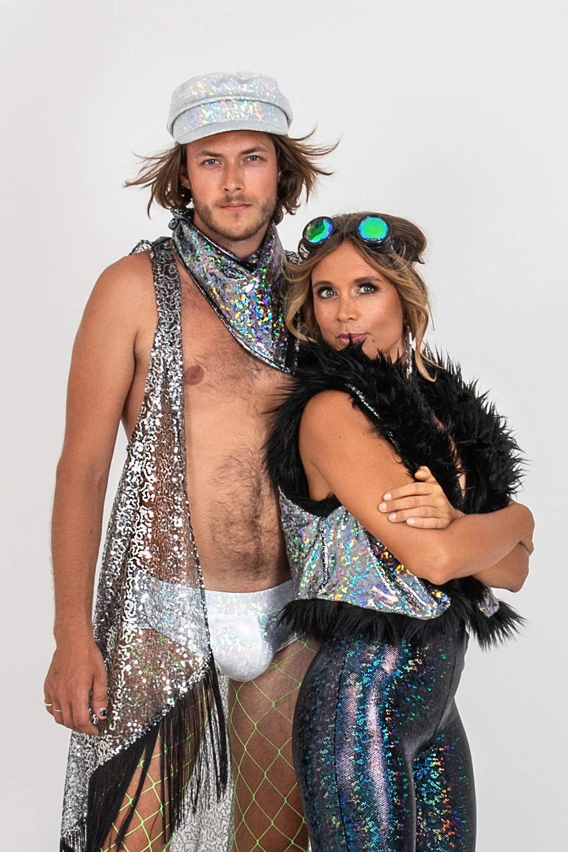 Sea Dragon Studio reversible fur vest color options - Candy Flip festival vest in multiple faux fur colors.