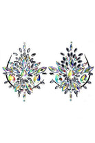 Sea Dragon Studio Lotus Breast Jewel Gems womens festival glitter — festival and rave wear, worn at festival.