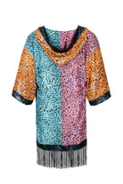 Sea Dragon Studio Big Cat Energy Hooded Kimono – fabric and trim detail, leopard print with holographic edging