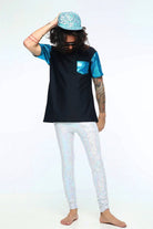 Sea Dragon Studio holographic meggings in motion - stretch mens festival leggings for rave and aerial performance.