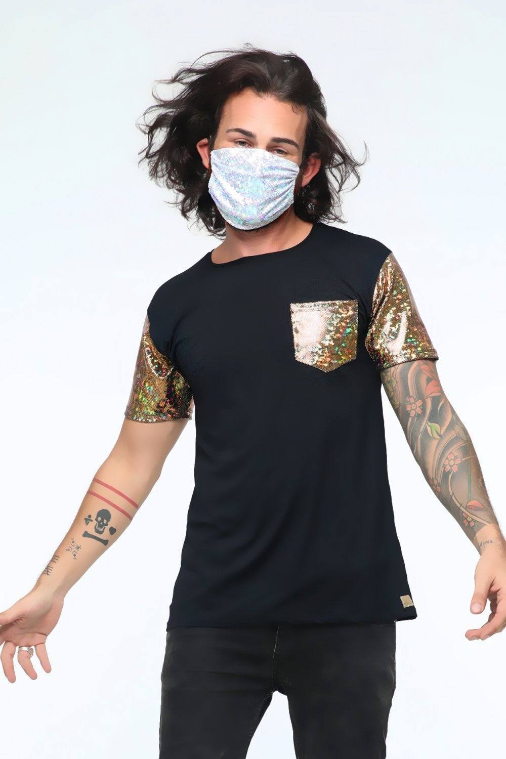 Mens Holographic Festival Tee - Men's Tops From Sea Dragon Studio Festival & Rave Outfit Collection