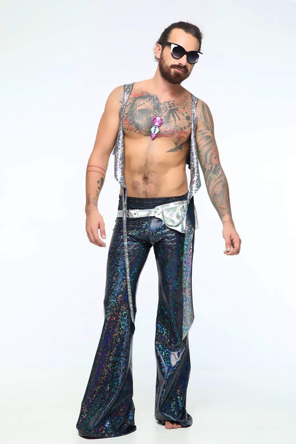 Sea Dragon Studio holographic flares color options - festival rave pants available in 13 holographic colors.