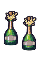 Sea Dragon Studio Sparkling Champagne Bottle Nipple Pasties womens festival pasties — festival and rave wear, worn at festival.